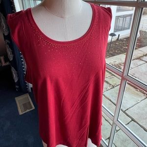 NWT Talbots rust color with gold embellishments around the collar tank top. XL
